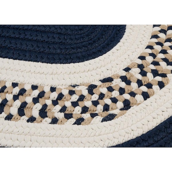 Spiral II Navy Doormat 3 ft. x 5 ft. Indoor/Outdoor Patio Area Rug