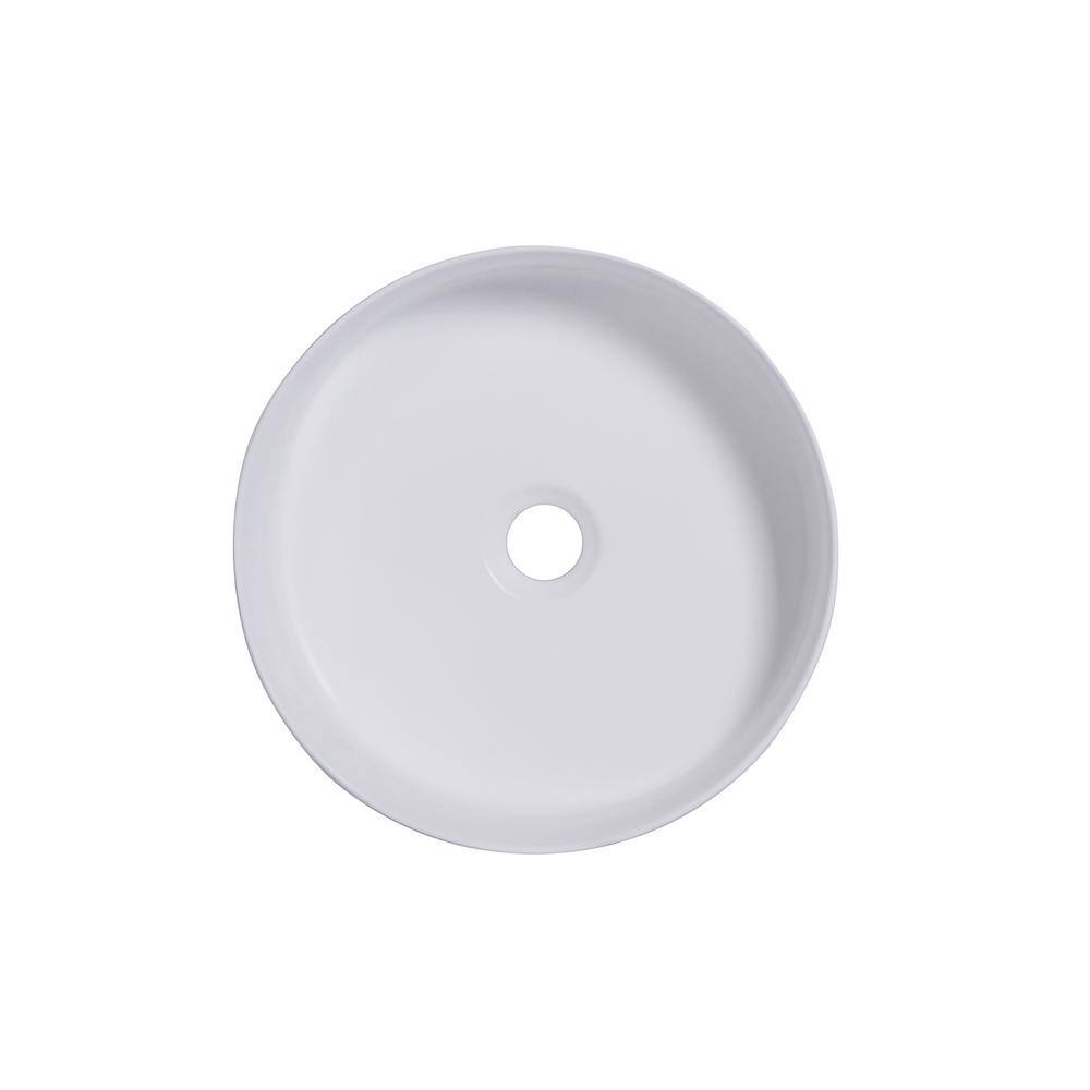 14'' Round White Ceramic Undermount Bathroom Sink