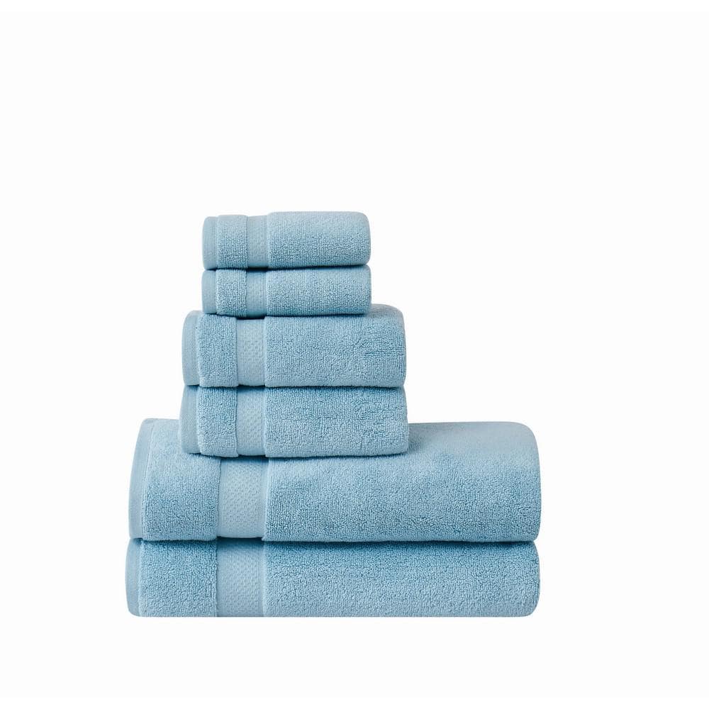 Brooklyn Loom Super Soft Blue 6 Piece Bath Sheet Set