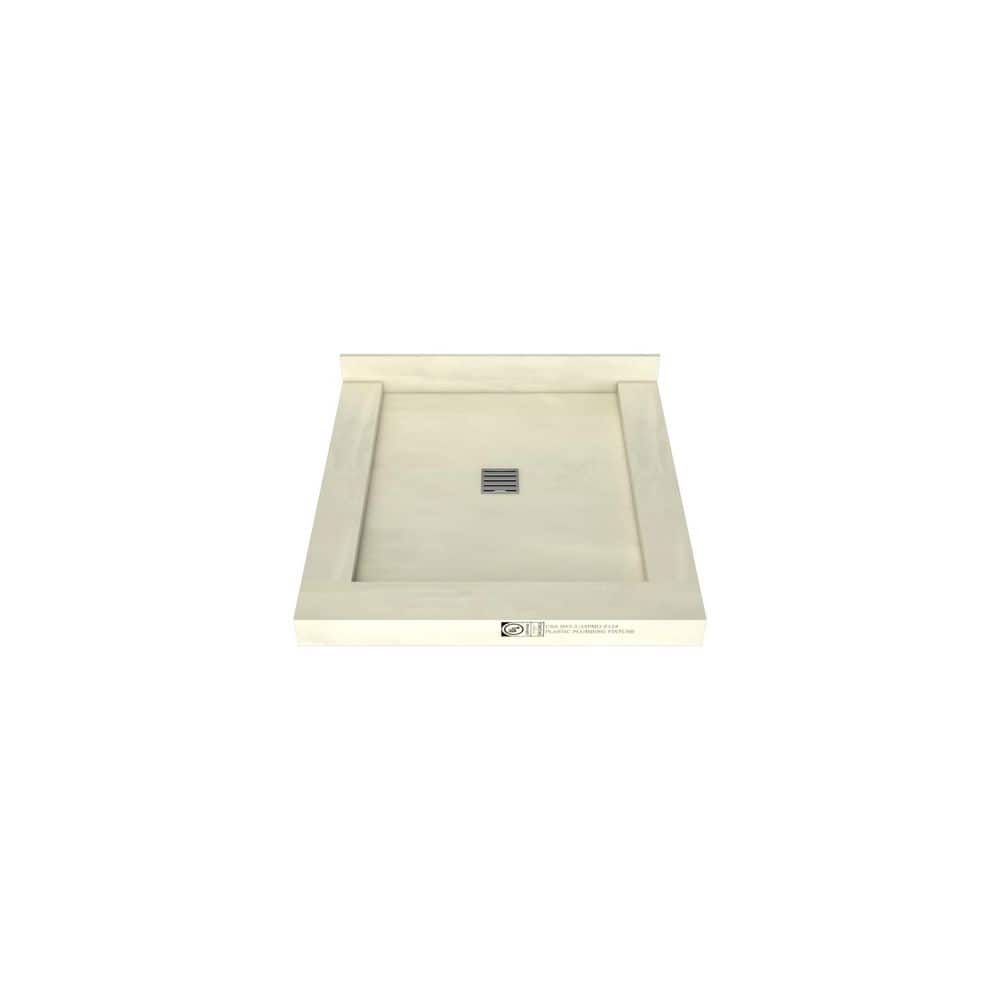 36 In x 36 In Triple Curb Tileable Shower Pan with Center Drain and Brushed Nickel Grate price history on PriceWatchPro