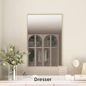 36 in. W x 24 in. H Small Rectangle Aluminum Alloy Framed Wall Mounted Bathroom Vanity Accent Mirror in Brushed Nickel