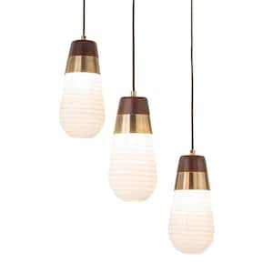 Sunset 3-Light 27 in. Weathered Brass Pendant