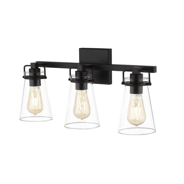 Home Decorators Collection Stonedale 20 in. 3-Light Black