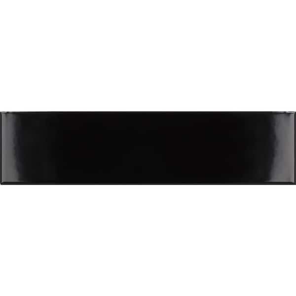 Apollo Tile Arte Black 1.97 in. x 7.87 in. Glossy Ceramic Subway Wall and Floor Tile (5.38 sq. ft./case) (50-pack)