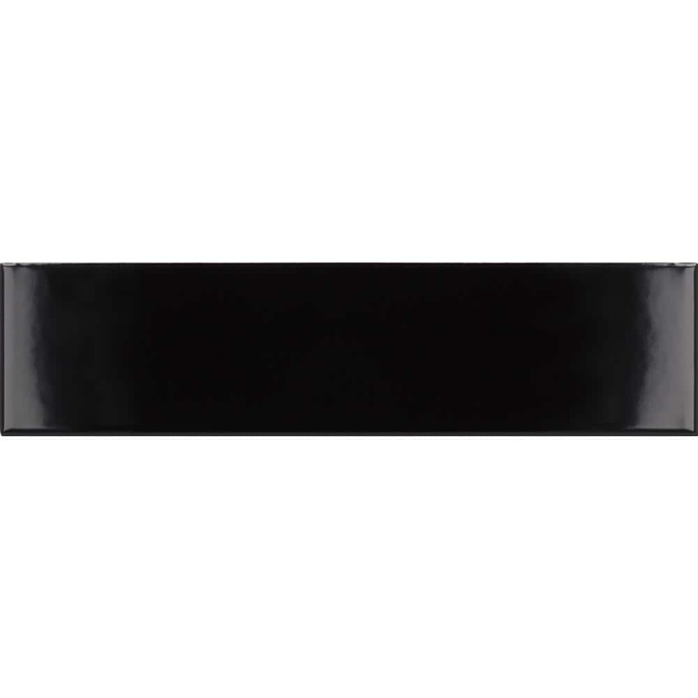 Arte Black 1.97 in. x 7.87 in. Glossy Ceramic Subway Wall and Floor Tile Sample (0.14 Sq. ft./case) (1-pack) price history on PriceWatchPro