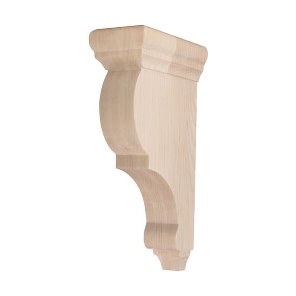 American Pro Decor 3 in. x 12 in. x 6-1/2 in. Unfinish North American Hard Maple Wood Traditional Plain Corbel