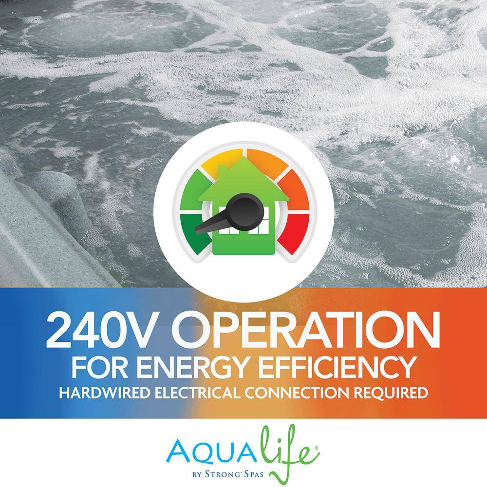 Ariana 6-Person Grey Polyethylene Square Hot Tub with Jets