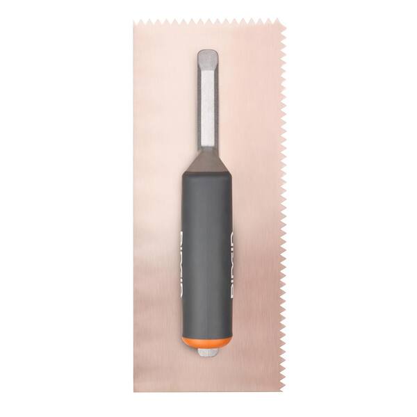 RIDGID - XLT 1/4 in. x 3/16 in. V-Notch Trowel with Golden Finish