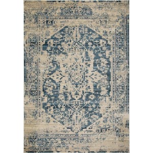 Heritage Traditions Ivory/Blue 2 ft. x 8 ft. Plush Runner Rug