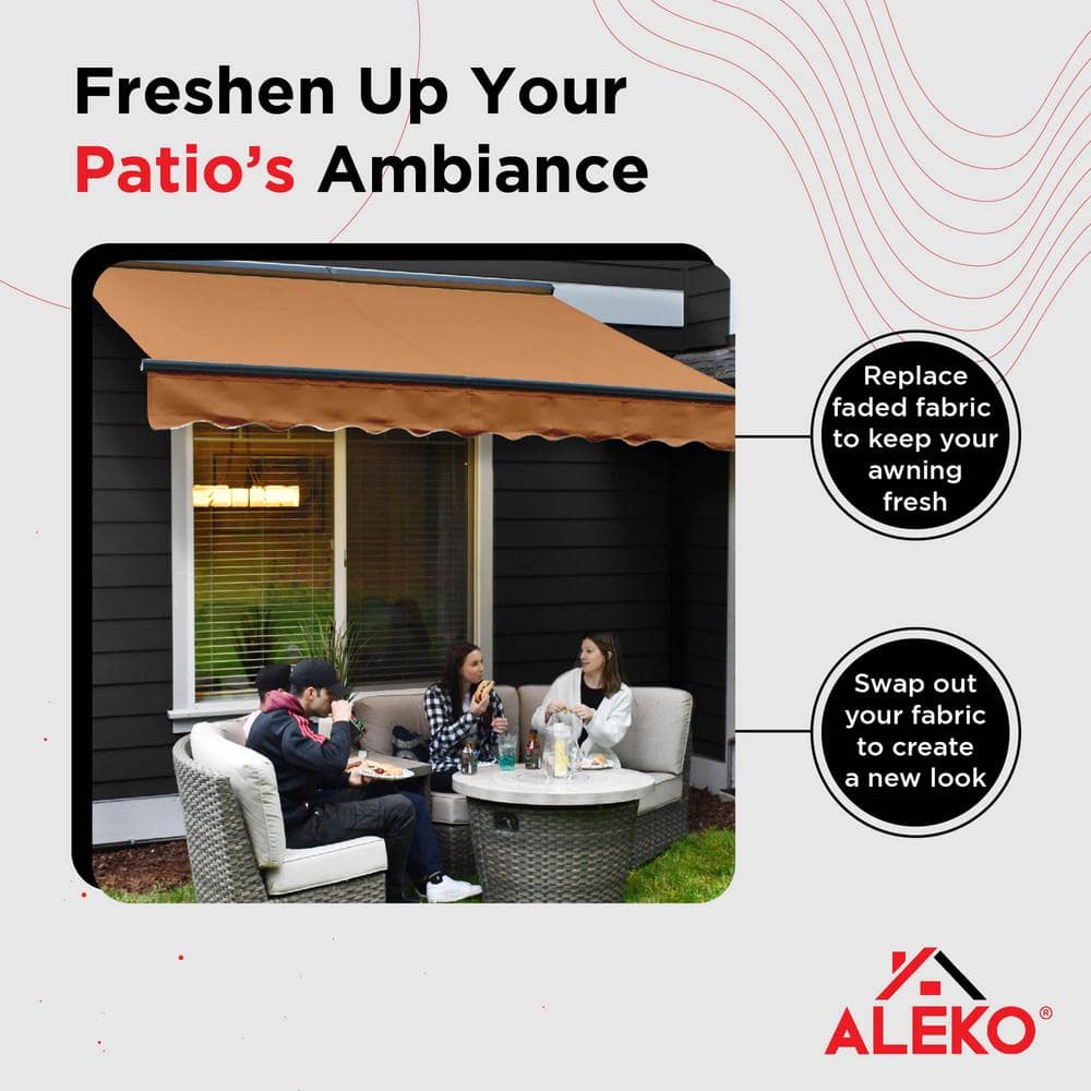 Sand Beige Polyester Patio Awning Fabric Replacement