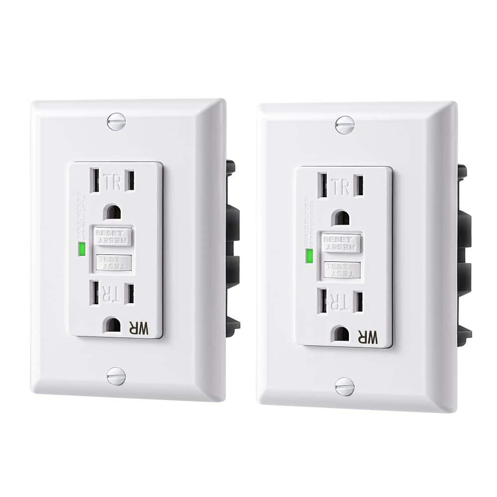 15 Amp 125-Volt Duplex No Nuisance Tripping GFCI Outlet, White (2-Pack) price history on PriceWatchPro