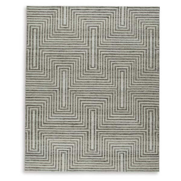 Jossen Gray 8 ft. x 10 ft. Geometric Area Rug