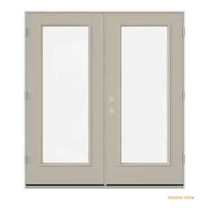 72 in. x 80 in. Desert Sand Painted Steel Left-Hand Inswing Full Lite Glass Active/Stationary Patio Door