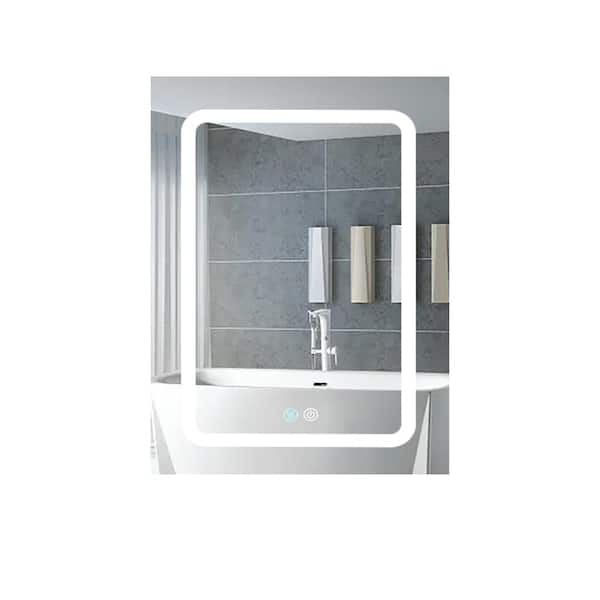 LORDEAR 30 in. W x 20 in. H LED Bathroom Cabinet Rectangular Aluminum Surface Mounted Medicine Cabinet with Mirror