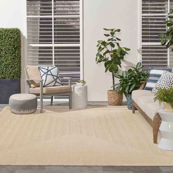 Tulum Cream 8 ft. x 10 ft. Linear Contemporary Area Rug