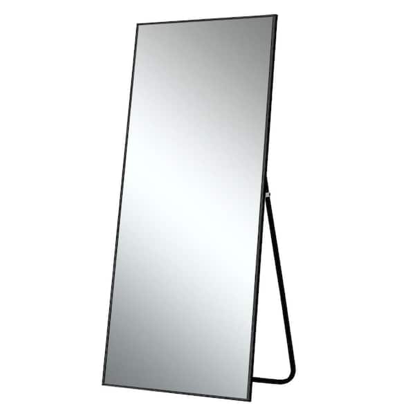 Dovelina 71 in. x 28 in. Large Modern Rectangle Aluminum Alloy Framed Black Floor Mirror Standing Mirror