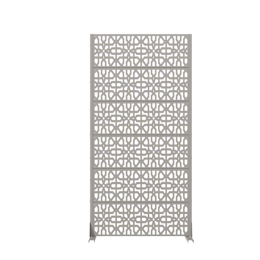 72 in. H x 35.5 in. W Outdoor Gray Galvanized Steel Decorative Garden Fence Privacy Screen price history on PriceWatchPro