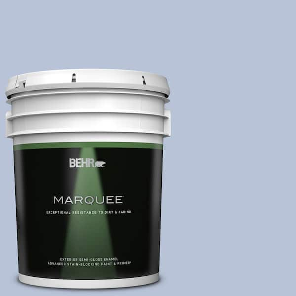 BEHR MARQUEE 5 gal. #610C-3 Virginia Blue Semi-Gloss Enamel Exterior Paint & Primer