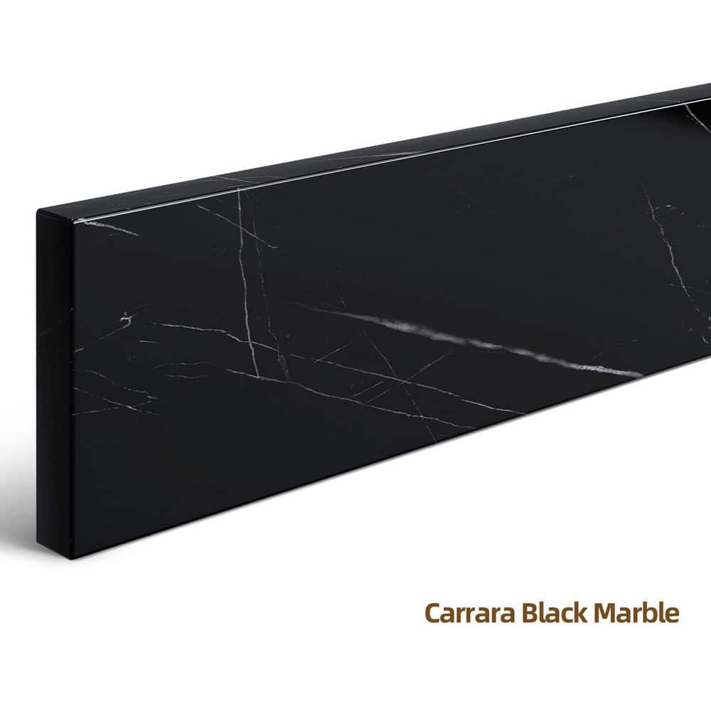 Sima 37 in. W Marble Vanity Backsplash for Countertop Threshold for Shower Curb Window Sill Door Transitions in Black price history on PriceWatchPro