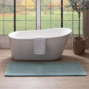 Lavish Plush Green Fog 24 in. x 60 in. Bath Mat