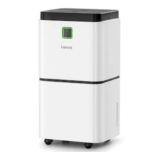 25 pt. 1500 sq. ft. Bucketless Home Dehumidifier in. White with Drain Hose and Water Tank