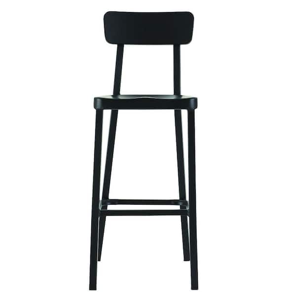 Home Decorators Collection Jacob 30 in. Black Bar Stool with Back