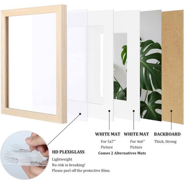 8 x 10 Matted Oak Wood Wood Hanging Picture Frame (Set of 4