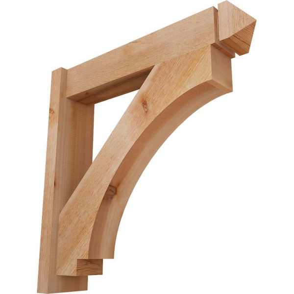 Ekena Millwork 6 in. x 28 in. x 28 in. Western Red Cedar Imperial Arts and Crafts Rough Sawn Outlooker