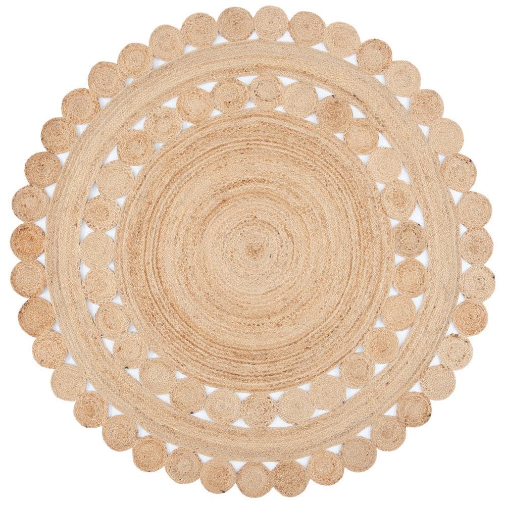 Natural Fiber Beige 7 ft. x 7 ft. Solid Color Round Area Rug price history on PriceWatchPro
