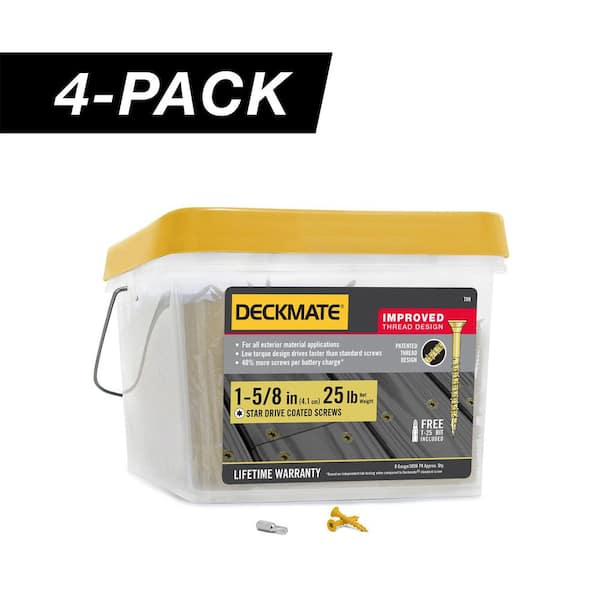 4-Pack #8 x 1-5/8 in. Tan Star Drive Flat Head Wood Deck Screw (100 lb / 12,384-Piece)