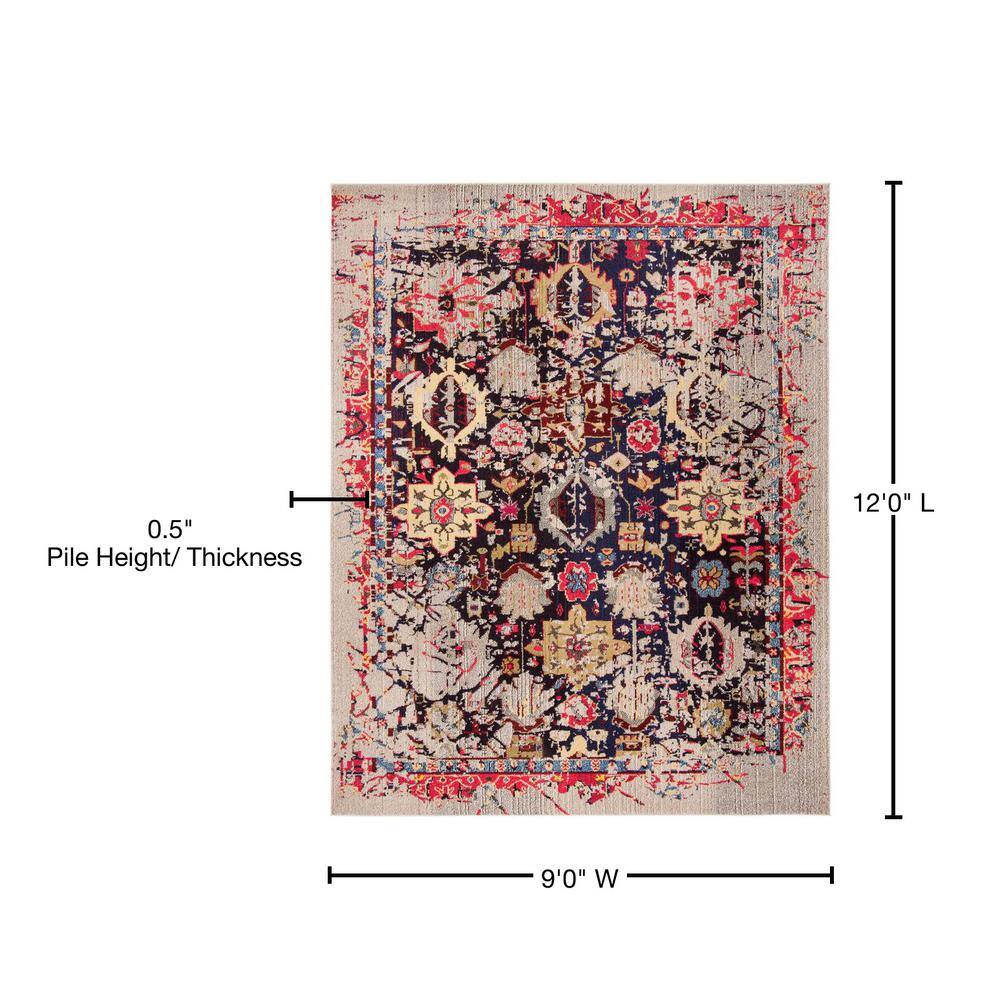 Gray Hand-Knotted Synthetic 9' x 12' Rectangular Rug