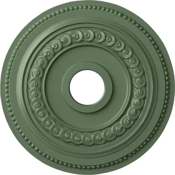 Ekena Millwork 7/8" x 18" x 18" Polyurethane Oldham Ceiling, Hand-Painted Athenian Green