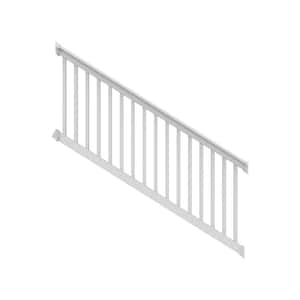 Finyl Line 8 ft. x 42 in. H - T-Top 28° to 38° Stair Rail Kit, White