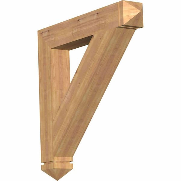 Ekena Millwork 5.5 in. x 38 in. x 38 in. Western Red Cedar Traditional Arts and Crafts Smooth Bracket