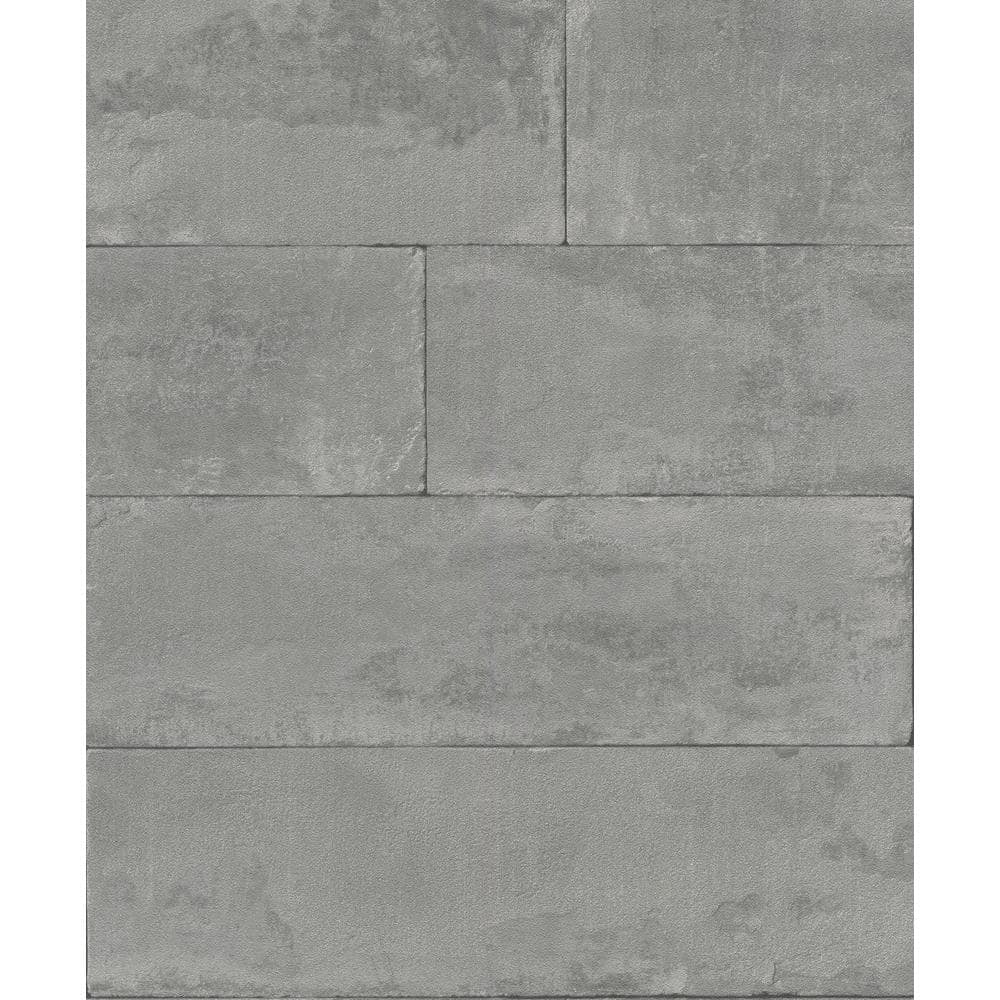 57.8 sq. ft. Lanier Grey Stone Plank Strippable Wallpaper Covers