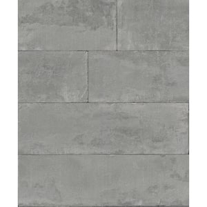 57.8 sq. ft. Lanier Grey Stone Plank Strippable Wallpaper Covers