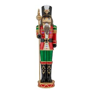 3.5 ft. LED Nutcracker with Staff Holiday Porch Greeter