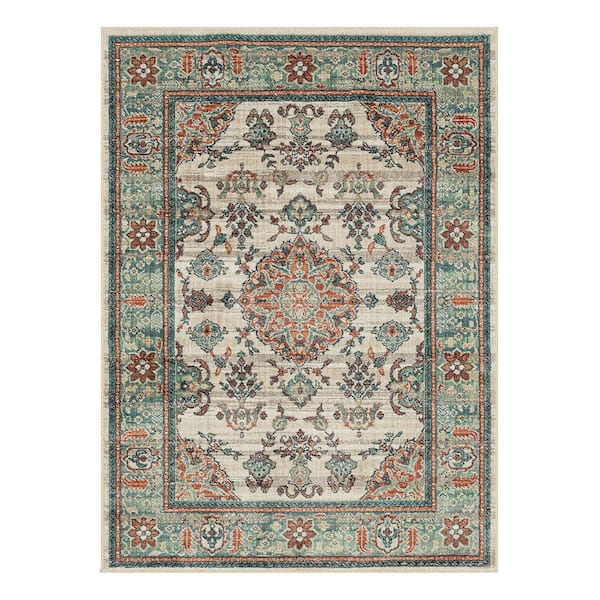 Home Decorators Collection Fitzgerald 5 ft. x 7 ft. Beige Abstract Area Rug