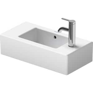19.63 in. Ceramic Retangular Vessel Sink in White