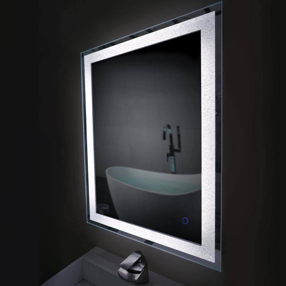 Luxury Crystal 48"x36" Frameless LED Bathroom Vanity Mirror