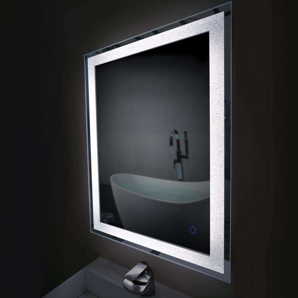 Edison Frameless Rectangular LED Bathroom Vanity Mirror, 60" x 35"