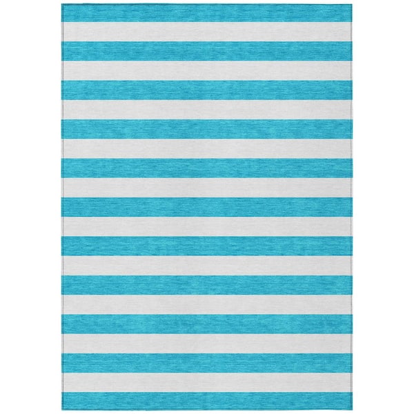 Addison Rugs Chantille ACN528 Teal 5 ft. x 7 ft. 6 in. Machine Washable Indoor/Outdoor Geometric Area Rug