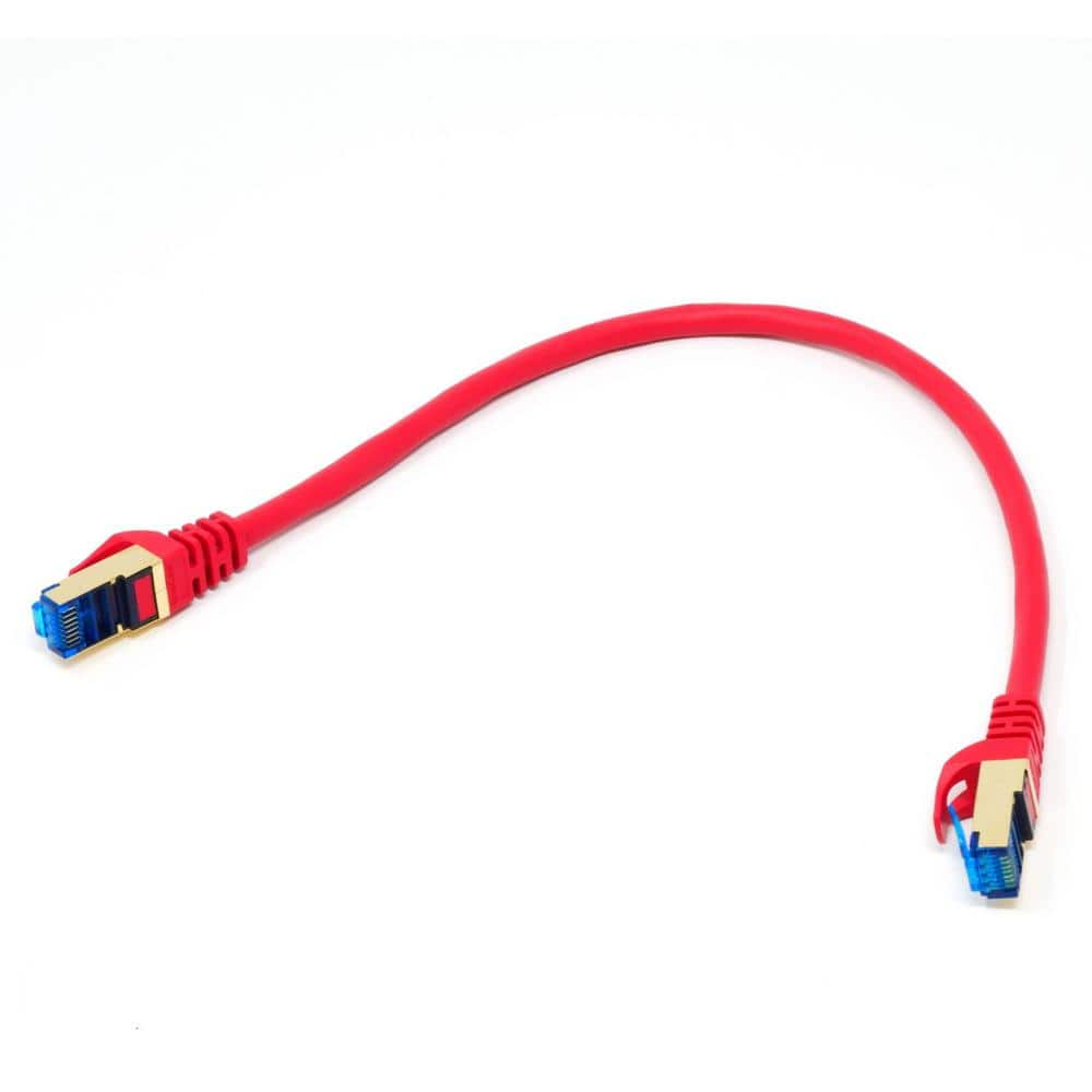 QualGear 1 ft. CAT 7 Round High-Speed Ethernet Cable - Red