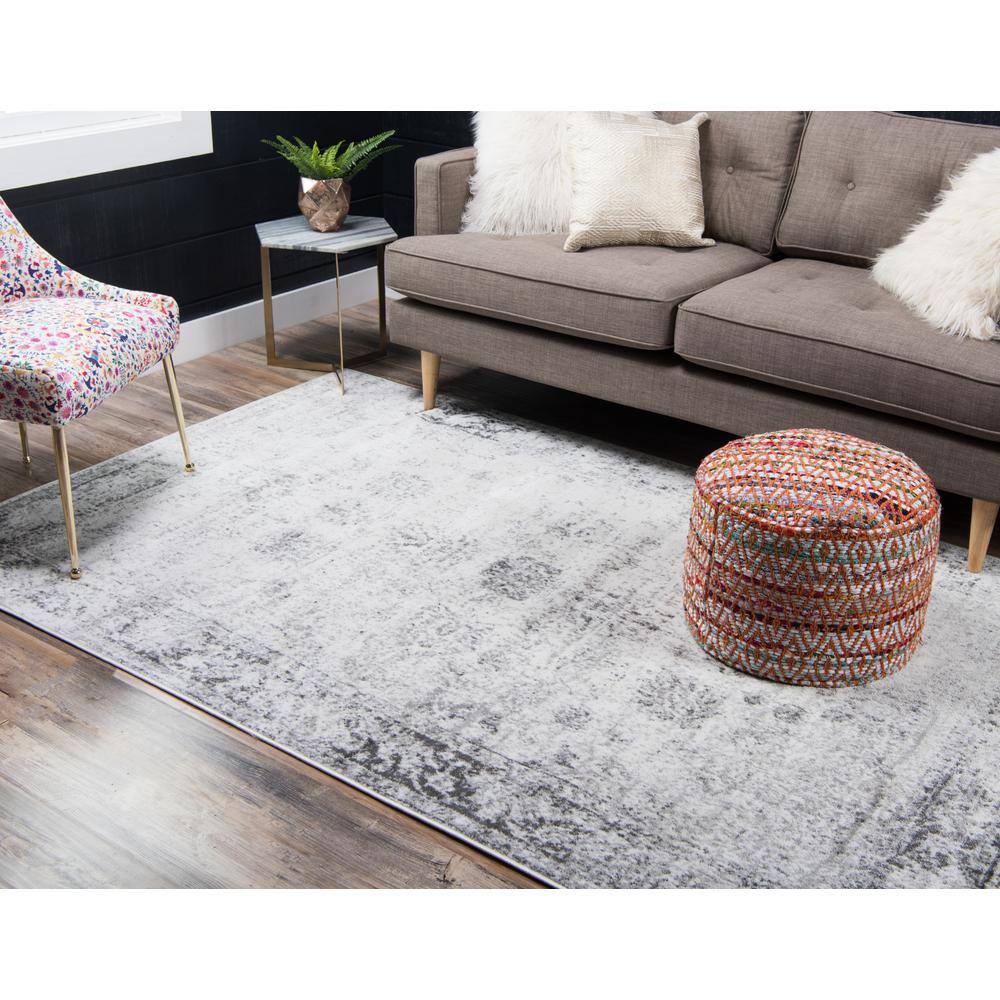 Sofia Collection Reversible Gray Indoor Area Rug
