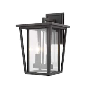 Seoul Oil Rubbed Bronze Outdoor Hardwired Lantern Wall Sconce with No Bulbs Included