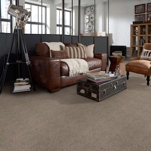 Perfectly Posh - Creek Bed - Gray 43 oz. Nylon Pattern Installed Carpet