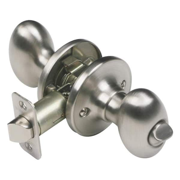 Design House Egg Satin Nickel Privacy Bed/Bath Door Knob