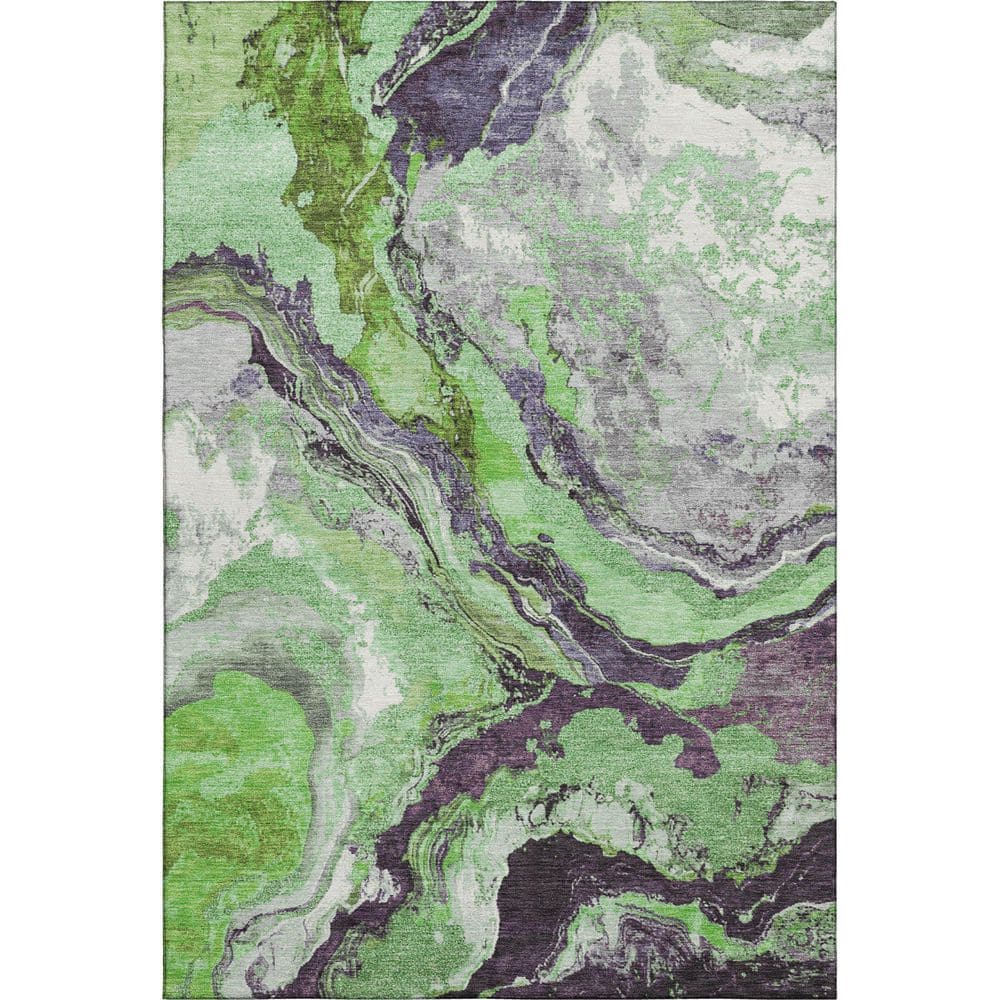 Mayfield Premium Machine Washable Abstract AMF1908 Green 5 ft. x 7 ft. 6 in. Area Rug price history on PriceWatchPro