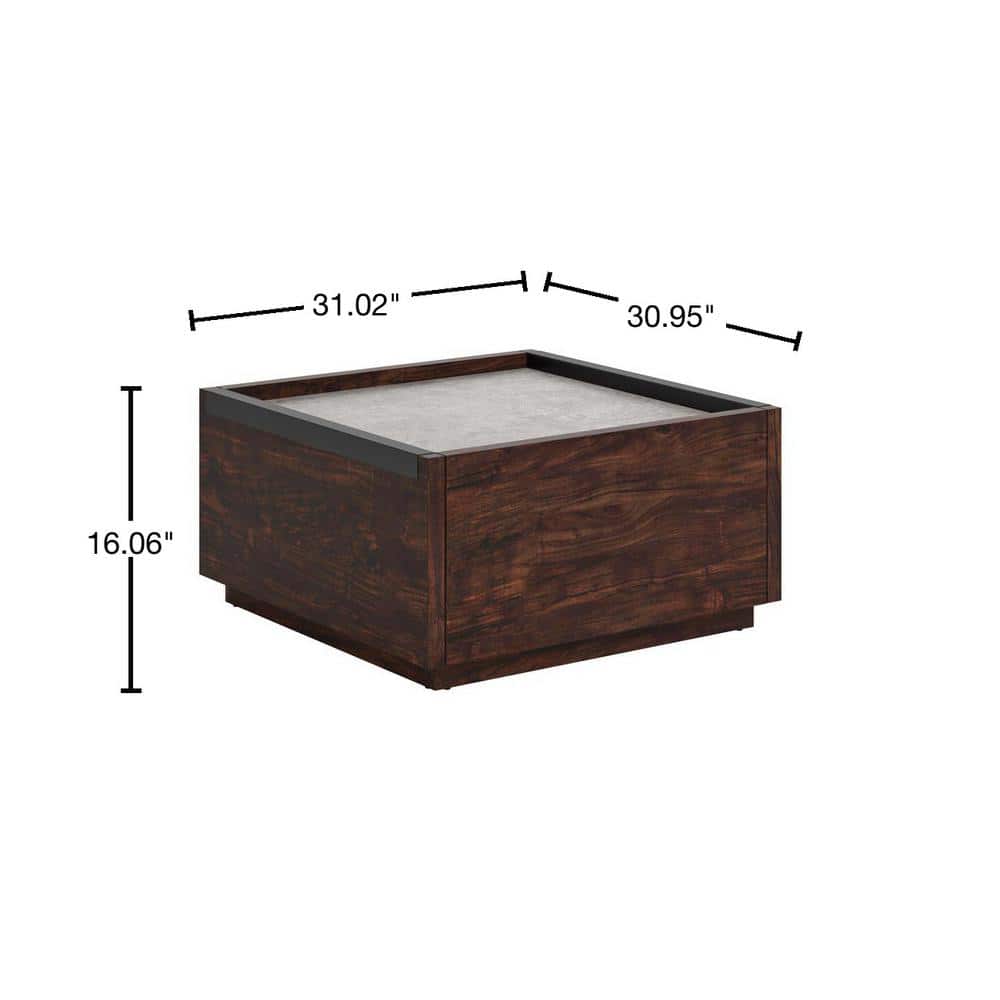 Manhattan Gate Square Rich Walnut Coffee Table with Storage