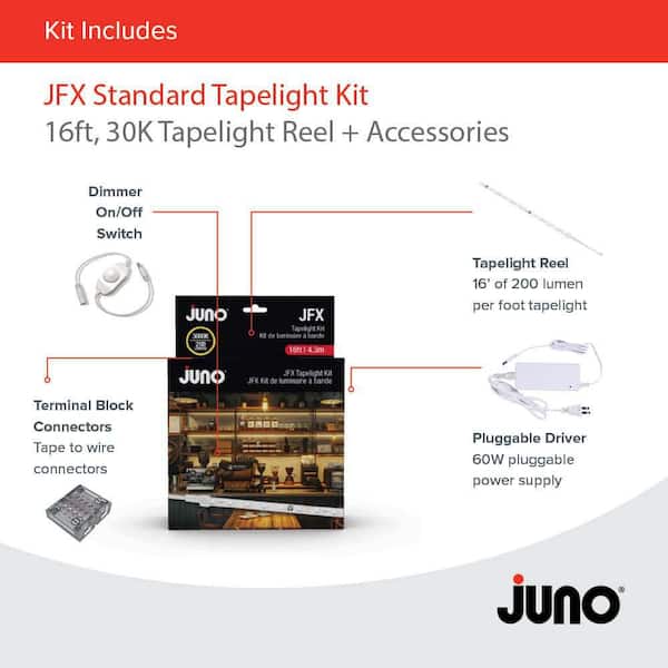 Juno JFX 16 ft. Tapelight Kit 200 lumens per foot 3000K Plug-In